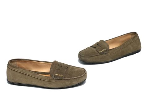 prada brown suded moccasins women|Dark Brown Suede Slippers .